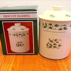 Earthen Ware Biscuit Barrel Holiday Edition